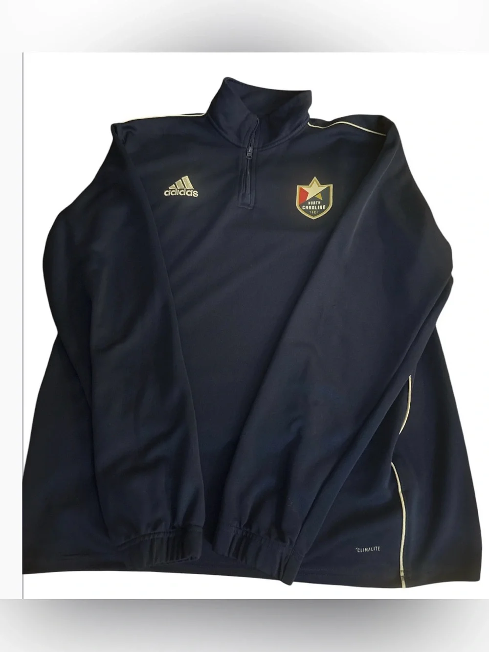 NC ⚽️ adidas Men’s Navy Half-Zip Pullover Sz M
